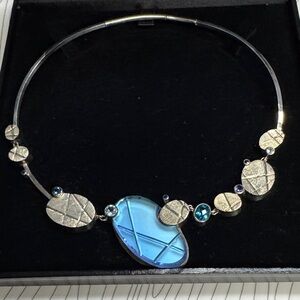 Sterling Silver & Blue Gemstone Necklace